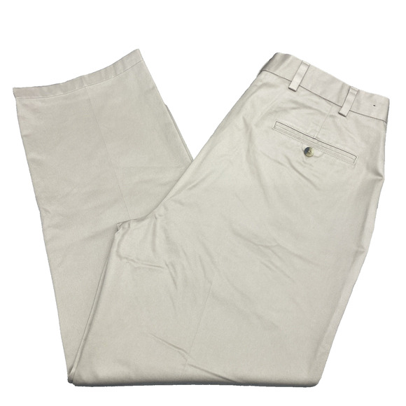 Jos. A. Bank Traveler's Pants 38W x 29L (Fits 36W/28.5L) Khaki Cotton Flat Front - Picture 1 of 6